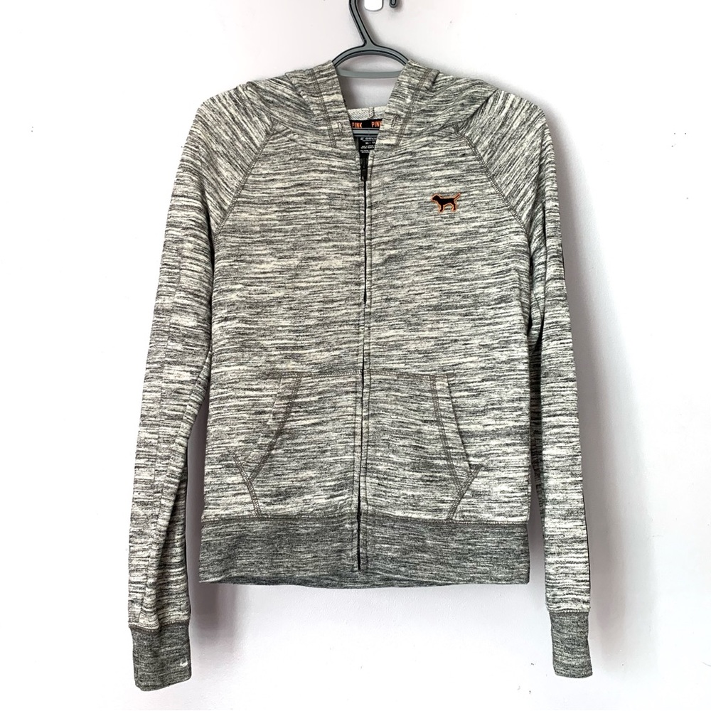 PINK Victoria's Secret Grey Zip Hoodie Size XS Streetwear